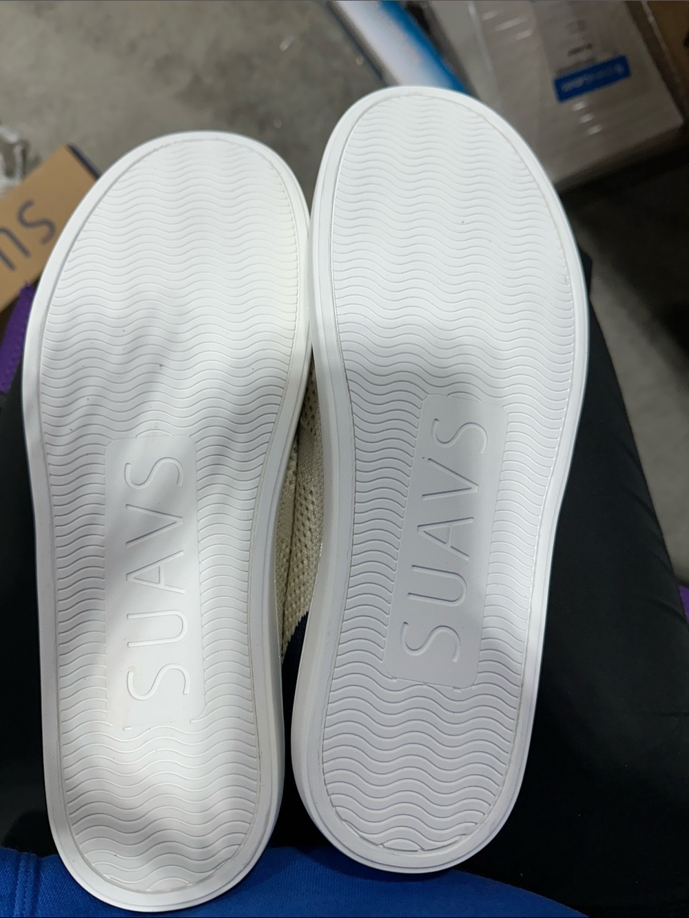 Suavs Knit Lace-Up Slip-On Sneakers in Cream - Picture 3 of 5